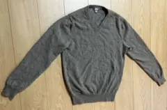 UNIQLO カシミヤ Vネック　セーター　長袖　M メンズ　グレー