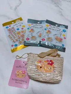 日焼けキティ◆バッグチャーム 、シール、アクリルチャーム