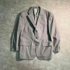 6as4ウール混　ストライプ柄　テーラードジャケット　グレー　古着used
