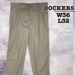 DOCKERS　チノパン　コットンパンツ　グレーベージュ　W36 L32　古着