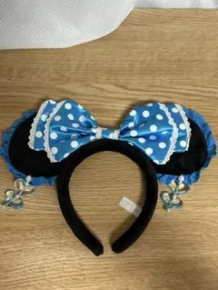 ディズニー カチューシャ ミニー イヤリング レース 水色 ブルー