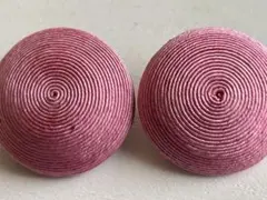 年代物 明るめのピンク 渦状 レトロvintageイヤリング