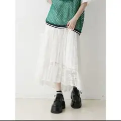 jouetie レースアシメリボンフレアスカート