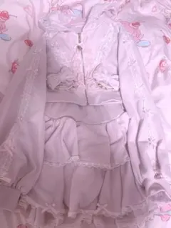 LIZLISA　リボンパーカーセットアップ　ピンク