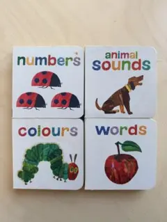 英語絵本　はらぺこあおむし　数、色、言葉、動物の鳴き声