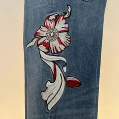 TOMMY トミーヒルフィガー刺繍ストレートデニム W26 M柔らか履き心地良❤︎