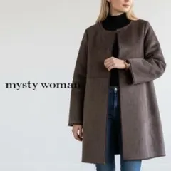 Y630さ@ mysty woman ノーカラー フェイクムートン コート