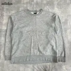 アディダス【L】スウェット トレーナー バックビッグロゴプリント ゆるシルエットのサムネイル