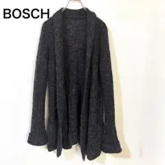 ボッシュ　ロングカーディガン モヘヤ混 ニット長袖　チャコールグレー 大人可愛いのサムネイル