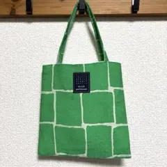 最終セール❣️mina perhonenミナペルホネンミニトートバッグ グリーン