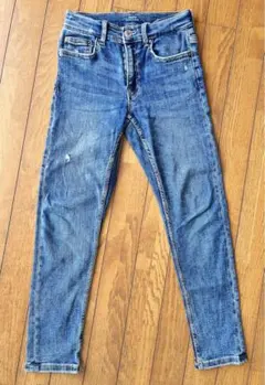 美品 ZARA キッズ ストレッチ デニム パンツ 140 size 10 細身