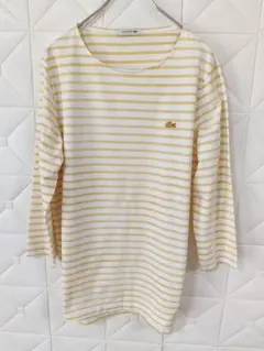 LACOSTE ラコステ 女性用 ボーダー 長袖Tシャツ 4 黄/白のサムネイル