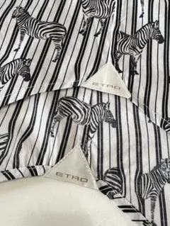 エトロ ETRO☆長袖シャツ ゼブラ×ストライプ柄 made in Italyのサムネイル