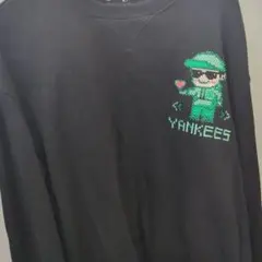MLB ニューヨークヤンキース 刺繍スウェット ブラック
