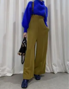 新品 Ameri VINTAGE サスペンダーパンツ マスタード M