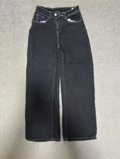 ブラック ワイドレッグデニム Sサイズ