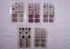 【新品】フット用ジェルネイルシール 5枚セット まとめ売り：F03