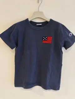 Champion アメリカ国旗刺繍 Tシャツ ネイビー　120cm
