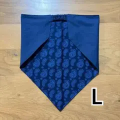 三角巾 ハンドメイド 片面ペイズリー柄 紺 Lサイズ② - メルカリ