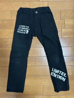 RAD CUSTOM 黒 プリント入り ロングパンツ 110