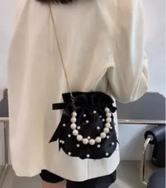 2wayパール巾着ショルダーバッグ