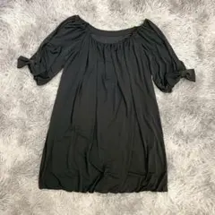 『GRACE Class』チュニックワンピース　ミニ丈　半袖　リボン　バルーン裾