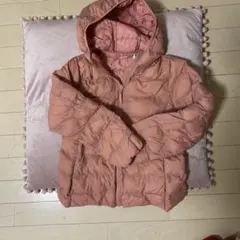 UNIQLO フード付きダウンコート 130 ピンク