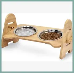 犬餌入れスタンド 天然竹製 ペット用食器台 ペットボウル 猫用 食器台 餌入れ
