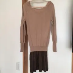 シルクスカートドッキングニット