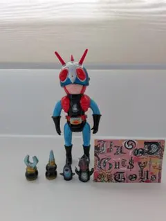 当時物 旧バンダイ 仮面ライダー 1本線 BANDAI 面取 マスク おたふく