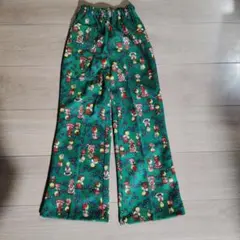 緑色キャラクター柄ロングパンツ 100cm