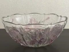 【未使用】曽我ガラス 菖蒲　大鉢 ガラスボウル 昭和レトロのサムネイル