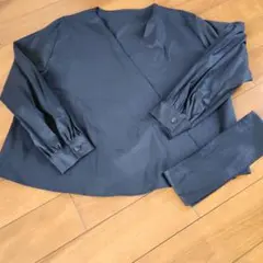 ノーカラー長袖ジャケット