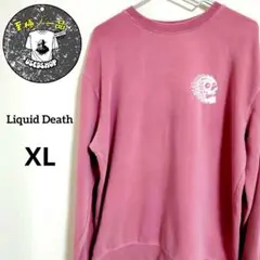 ★アメリカ古着★美品★Liquid Deathピンクトレーナー　裏起毛XL