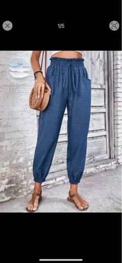 Breezaya ペーパーバッグウエスト ズボン ドローストリング　SHEIN