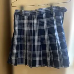 WEGO チェック柄プリーツミニスカート ネイビー M