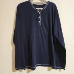 ikka 綿100%ネイビー 長袖カットソー XL