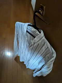 EDIFICE　バンドカラーシャツ　ストライプ 長袖シャツ 42