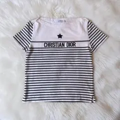 Christian Dior ロゴ ボーダー 半袖 ニット 34 ネイビー - メルカリ