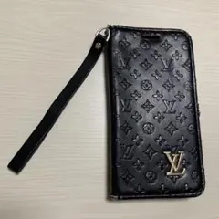 ノーブランド 手帳型 iPhoneケース 黒