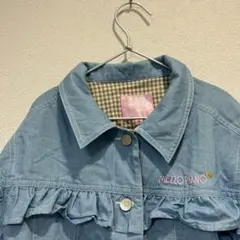 MEZZO PIANO （150）薄手デニムジャケット 前ボタン フリル