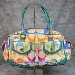 希少 COACH スクリブル ハンドバッグ ソーホー ピンク カラフル - メルカリ