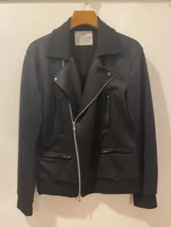 Luakala ブラック スウェットダブルライダースジャケット　 L