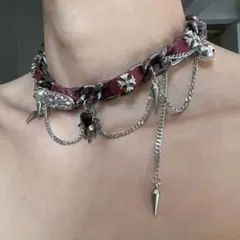 パンク ゴシック フェイクレザー チョーカー ネックレス 首輪 Y2K 個性的