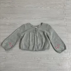 babyGAP グレー花柄刺繍　カーディガン　ニット