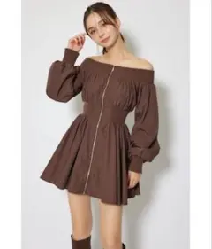 rienda オフショルミニワンピース