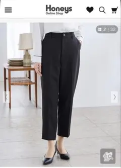 Honeys センタープレスパンツ ブラック