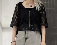ジーナシス　JEANASISフロントZIPレースブラウスのサムネイル