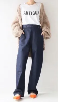 美品 RED CARD レッドカード デニム 26 ハイウエスト ジーンズ 濃紺