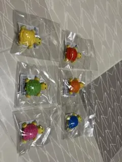 カメ 消しゴム 6個セット